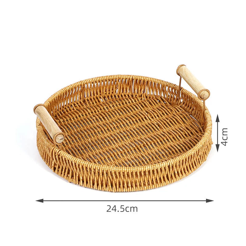 Håndlavet Opbevaringsbakke Med Vævet Design 9