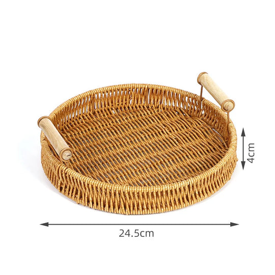 Håndlavet Opbevaringsbakke Med Vævet Design 9