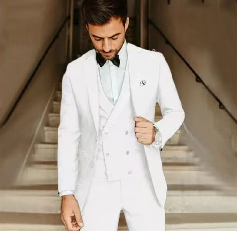 Herre 3-Delt Sæt Blazer Vest Bukser Polyester Klassisk 4