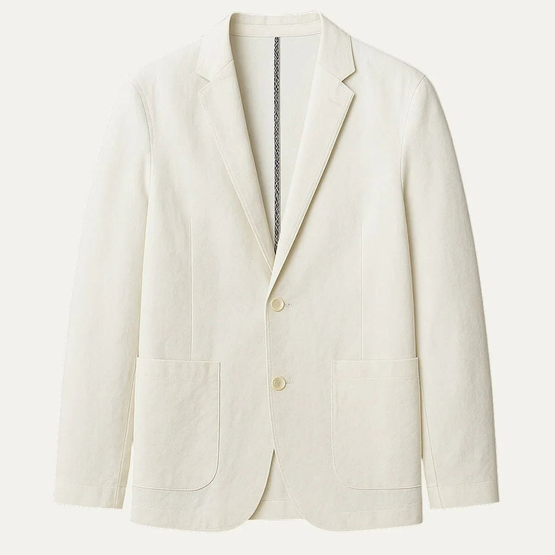 Herre Blazer Jakke i Linned Klassisk Stil - Moderne Skræddersyet Pasform til Formelle og Afslappede Anledninger 0