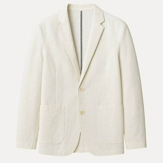 Herre Blazer Jakke i Linned Klassisk Stil - Moderne Skræddersyet Pasform til Formelle og Afslappede Anledninger 0