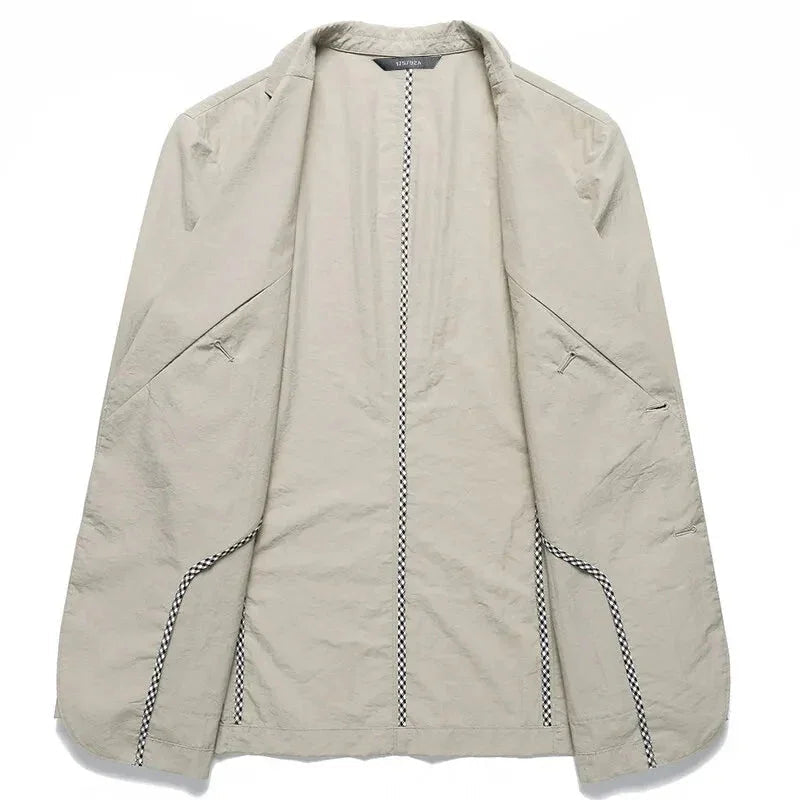 Herre Blazer Jakke i Linned Klassisk Stil - Moderne Skræddersyet Pasform til Formelle og Afslappede Anledninger 8