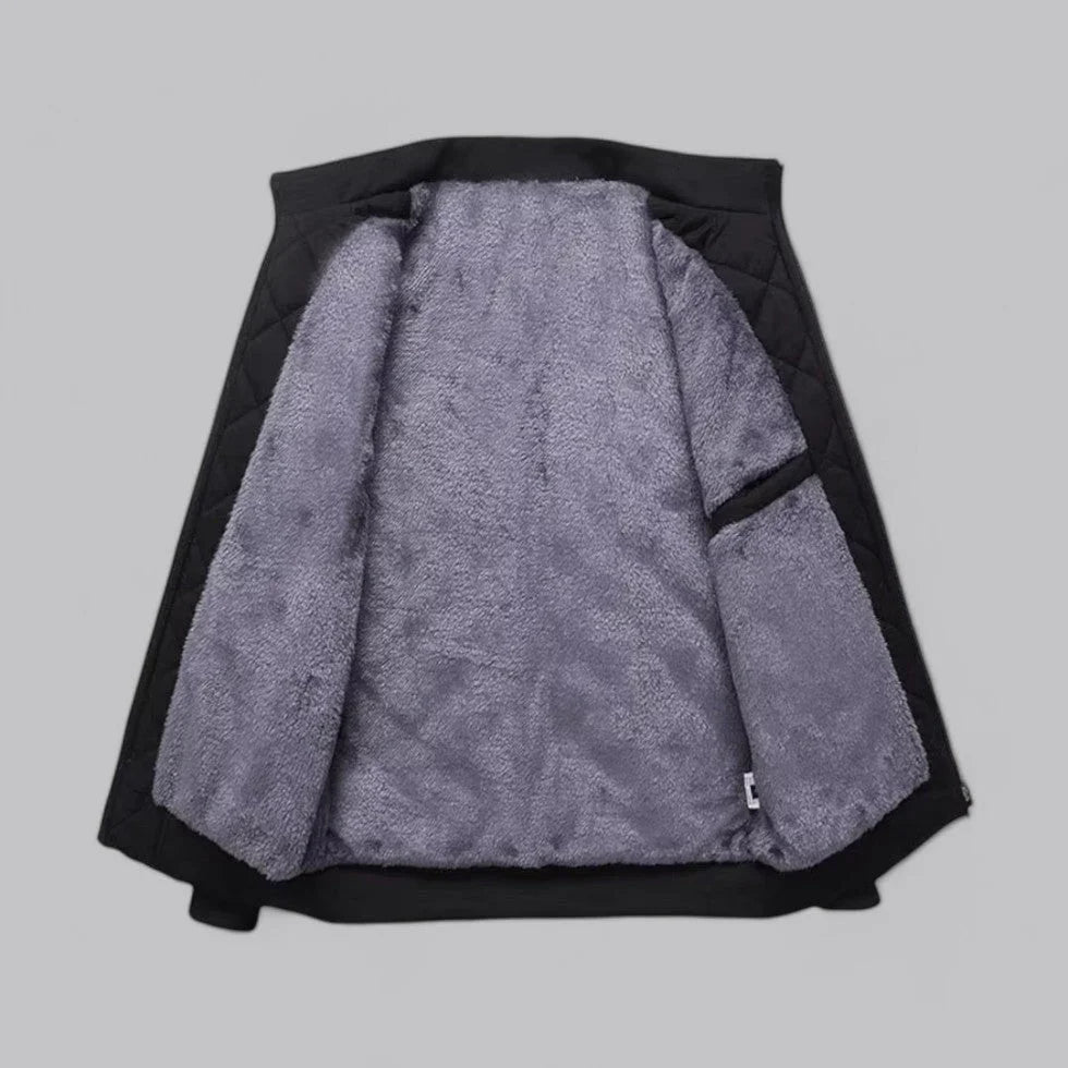 Herre Bomber Jakke Diamant-tekstureret Med Fleece-foring 1
