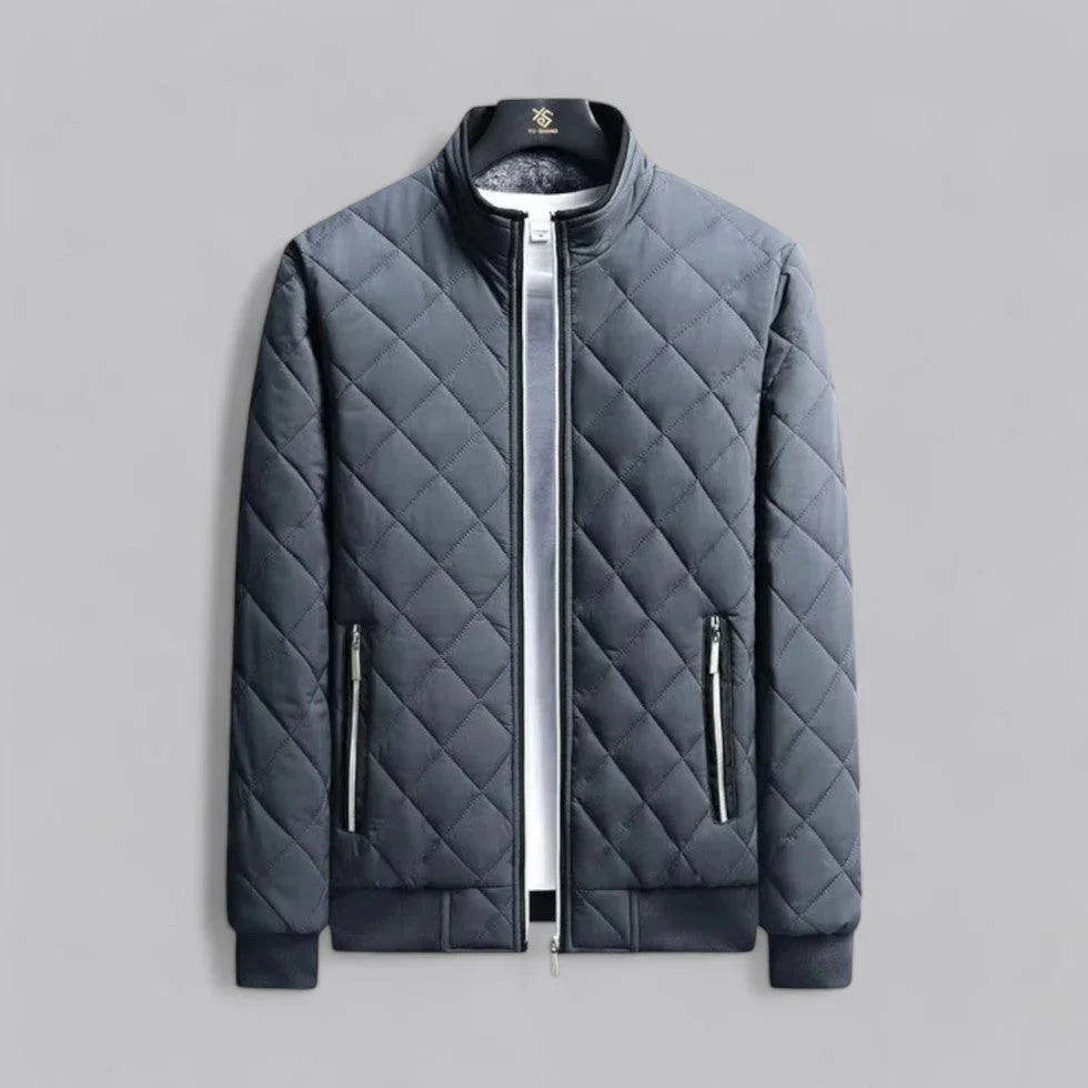 Herre Bomber Jakke Diamant-tekstureret Med Fleece-foring 4
