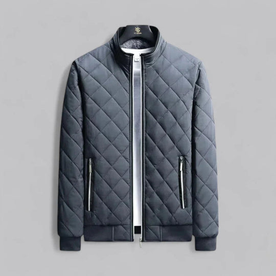 Herre Bomber Jakke Diamant-tekstureret Med Fleece-foring 4