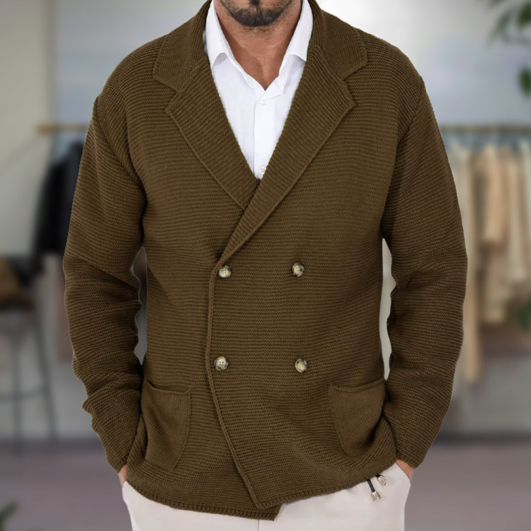 Herre Cardigan Dobbeltradet Blazer 2