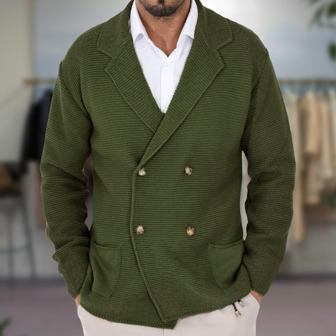 Herre Cardigan Dobbeltradet Blazer 3