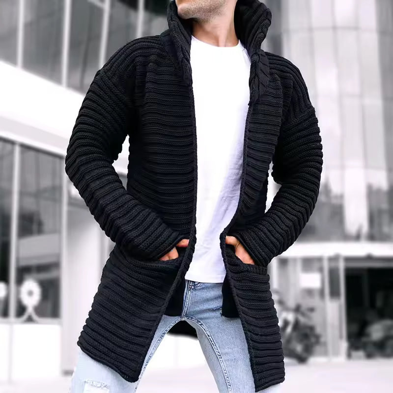 Herre Cardigan Oversized med Rullekrave til Mænd 1