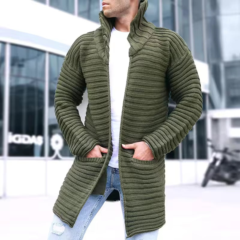 Herre Cardigan Oversized med Rullekrave til Mænd 3