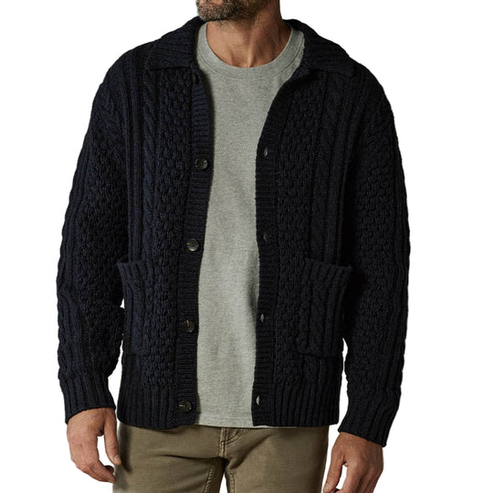 Herre Cardigan med Knap og Lommer 0