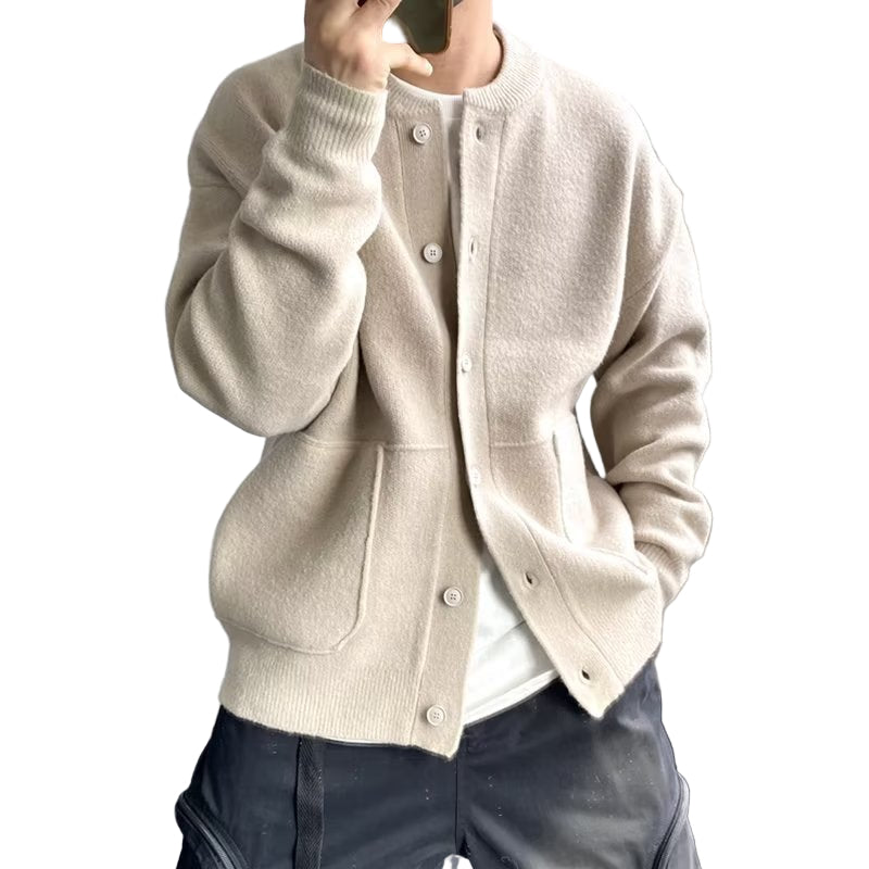 Herre Cardigan med Knaplukning 0