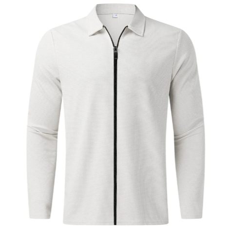 Herre Cardigan med Krave og Lynlås 1