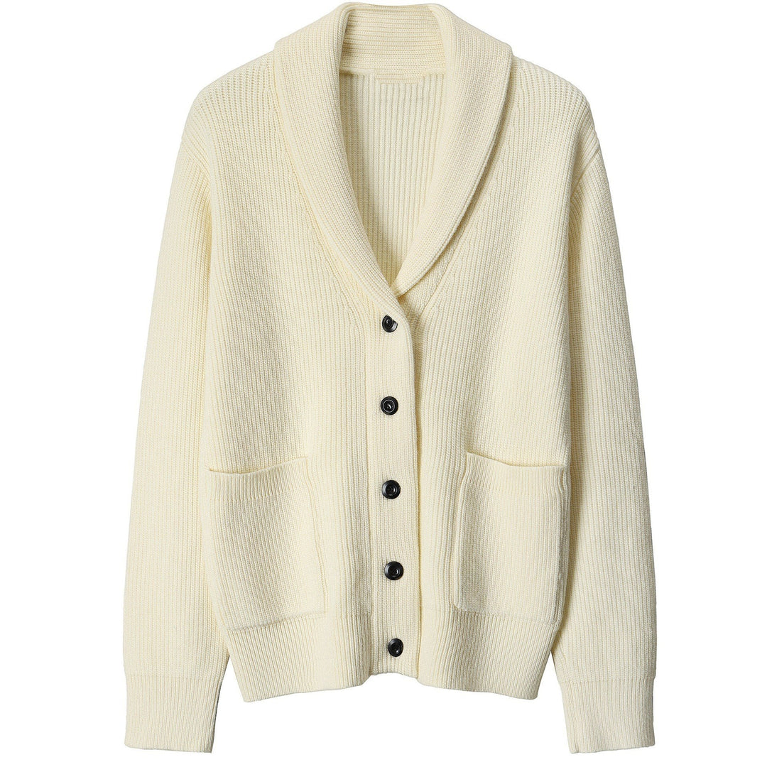 Herre Cardigan med Sjalkrave og Ribstrik 3