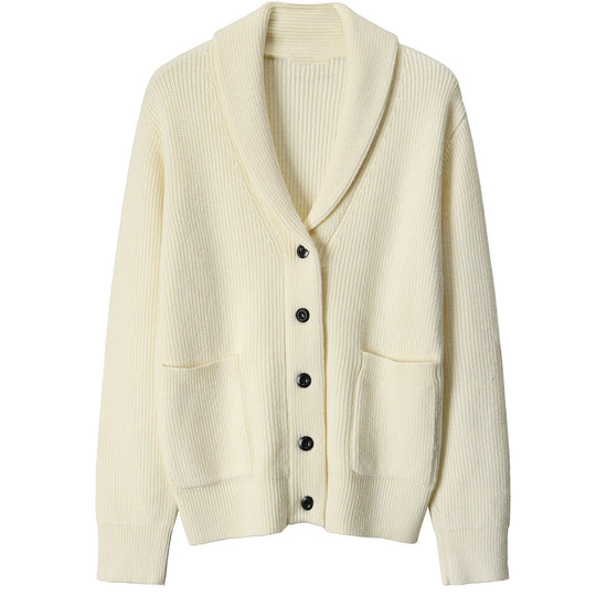 Herre Cardigan med Sjalkrave og Ribstrik 3