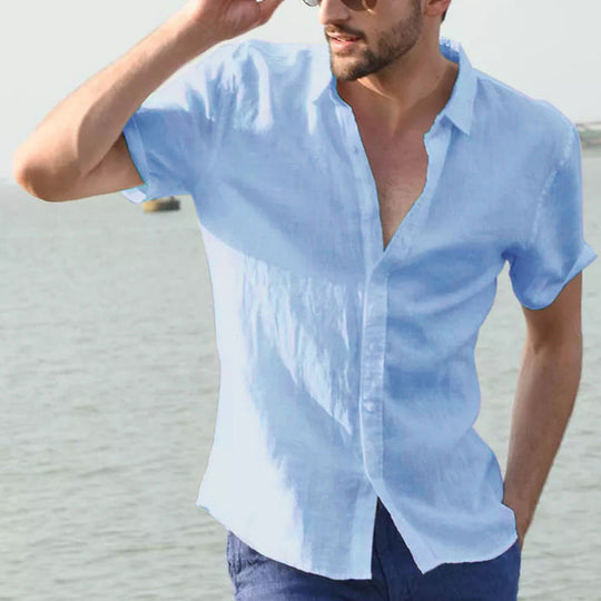 Herre Casual Skjorte Kort Ærme Button Down Krave 11