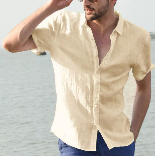 Herre Casual Skjorte Kort Ærme Button Down Krave 9