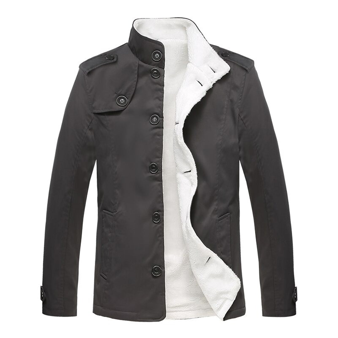 Herre Fleece-foret Casual Frakke 0