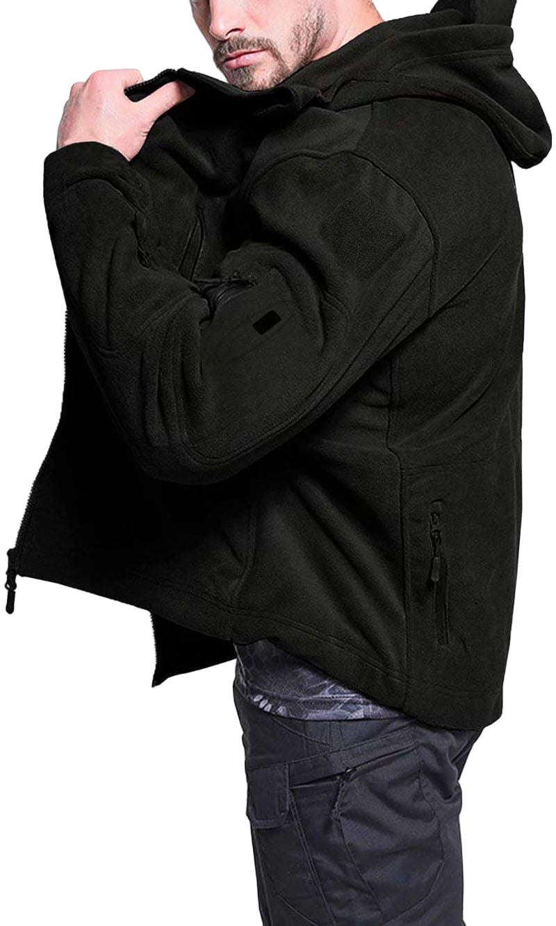 Herre Fleece Jakke Med Hætte - Afslappet Pasform 0
