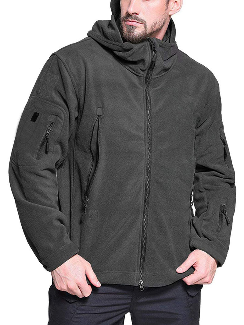 Herre Fleece Jakke Med Hætte - Afslappet Pasform 3