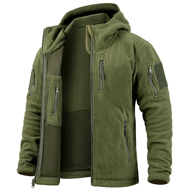 Herre Fleece Jakke Med Hætte og Flere Lommer 3