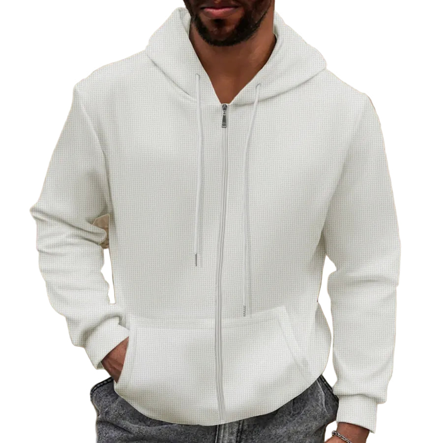 Herre Hooded Jakke - Regular Fit - Waffle Tekstur 0