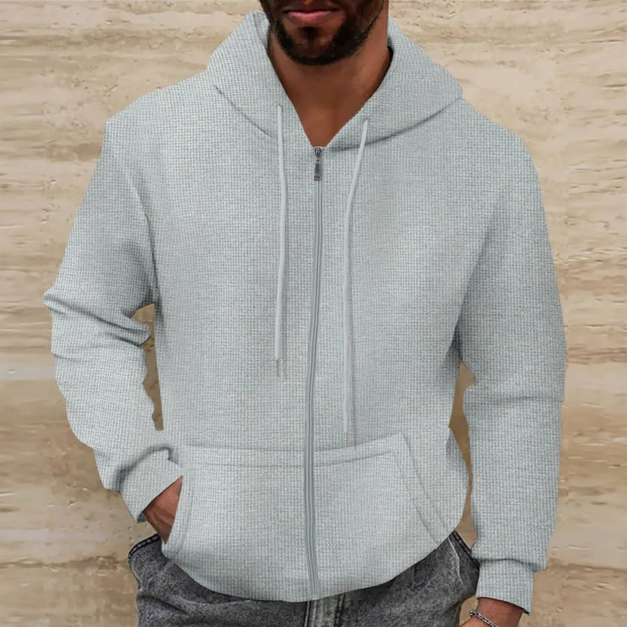 Herre Hooded Jakke - Regular Fit - Waffle Tekstur 1