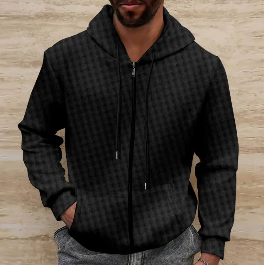Herre Hooded Jakke - Regular Fit - Waffle Tekstur 3