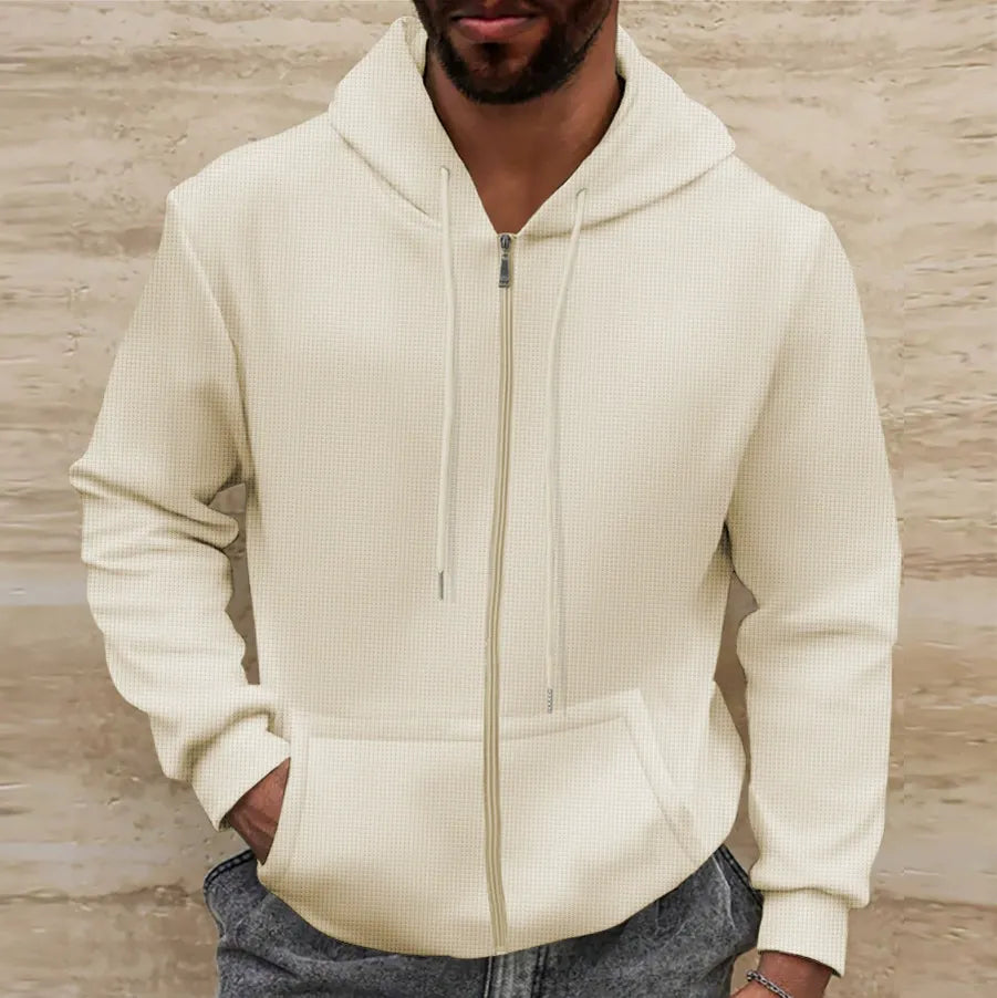 Herre Hooded Jakke - Regular Fit - Waffle Tekstur 4