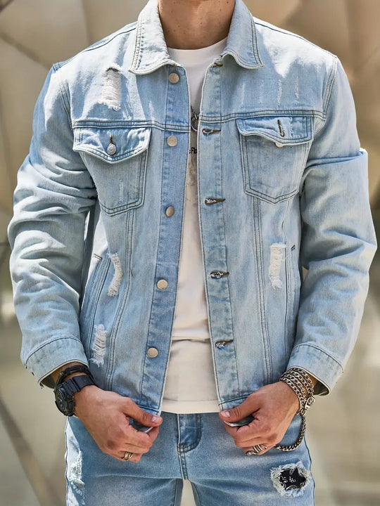 Herre Jakke med Knapper Front 3