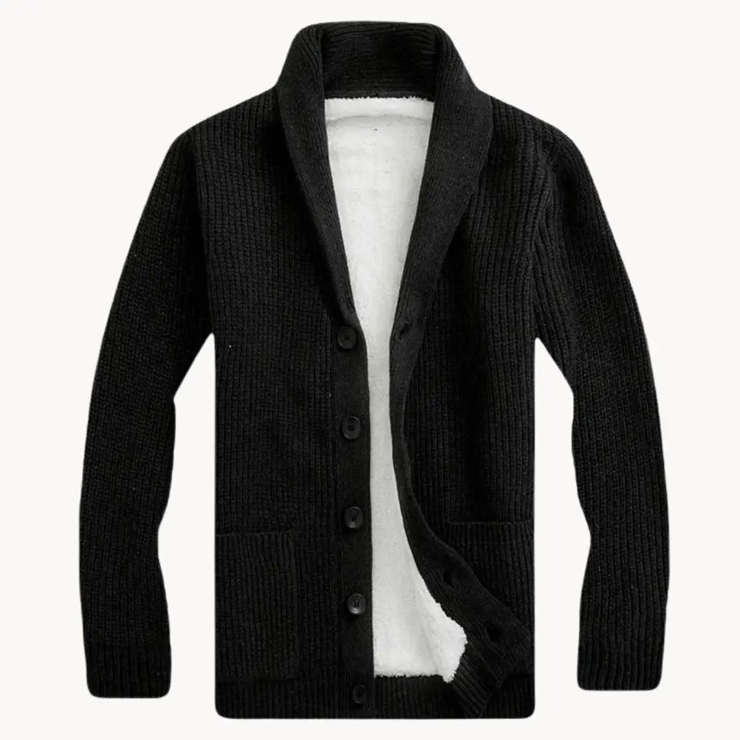 Herre Kofta med Sjalkrage i Fleece 4