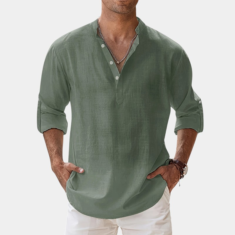 Herre Langærmet Skjorte Casual Vintage Design 5