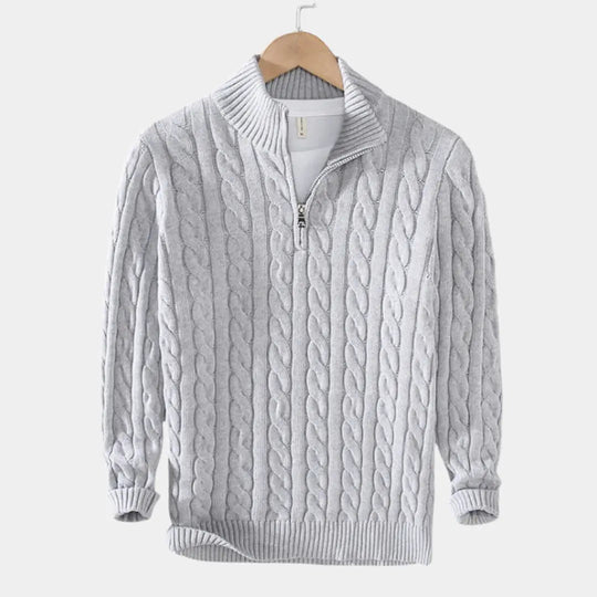 Herre Pullover med Halv Lynlås, Casual og Tidløs Stil 3