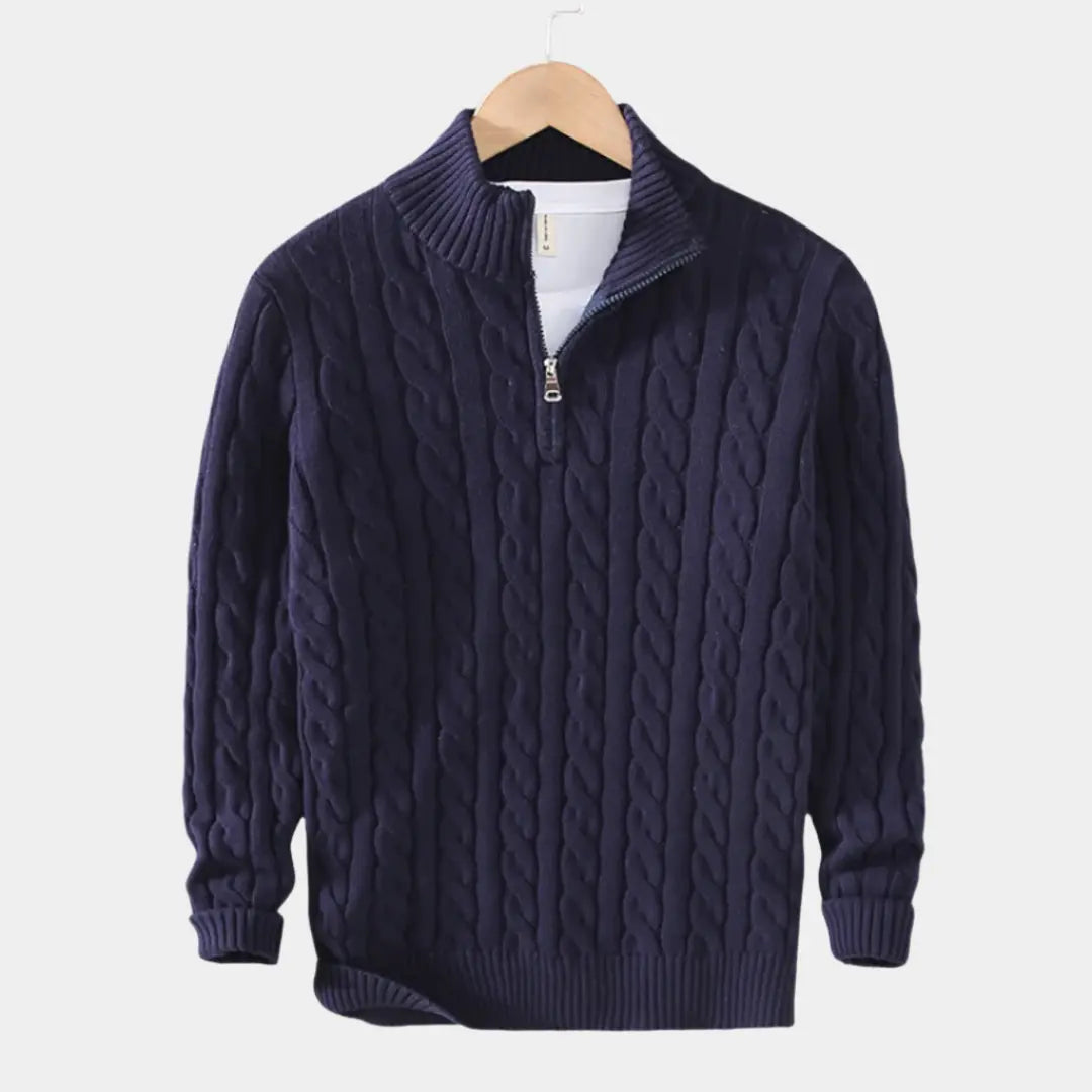 Herre Pullover med Halv Lynlås, Casual og Tidløs Stil 5