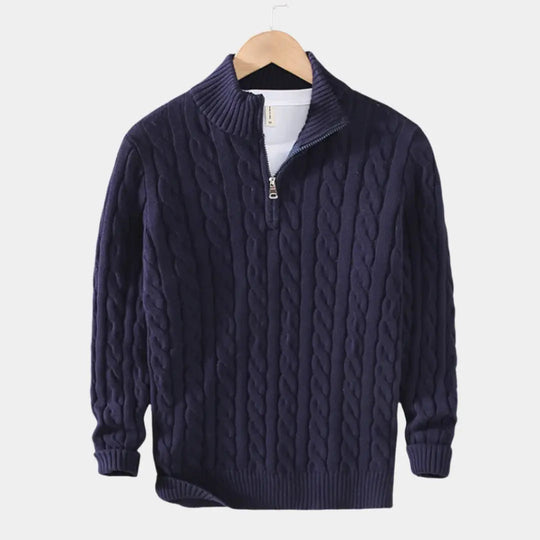 Herre Pullover med Halv Lynlås, Casual og Tidløs Stil 5
