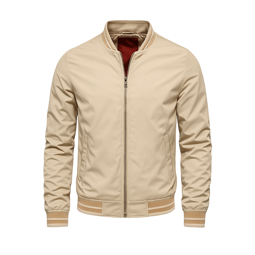 Herre Sommerjakke Sporty Stil Med Ribbet Krave 0
