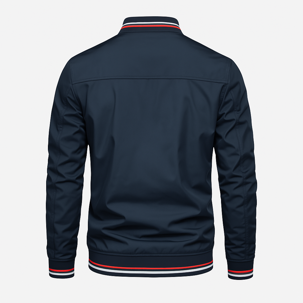 Herre Sommerjakke Sporty Stil Med Ribbet Krave 5