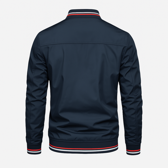 Herre Sommerjakke Sporty Stil Med Ribbet Krave 5