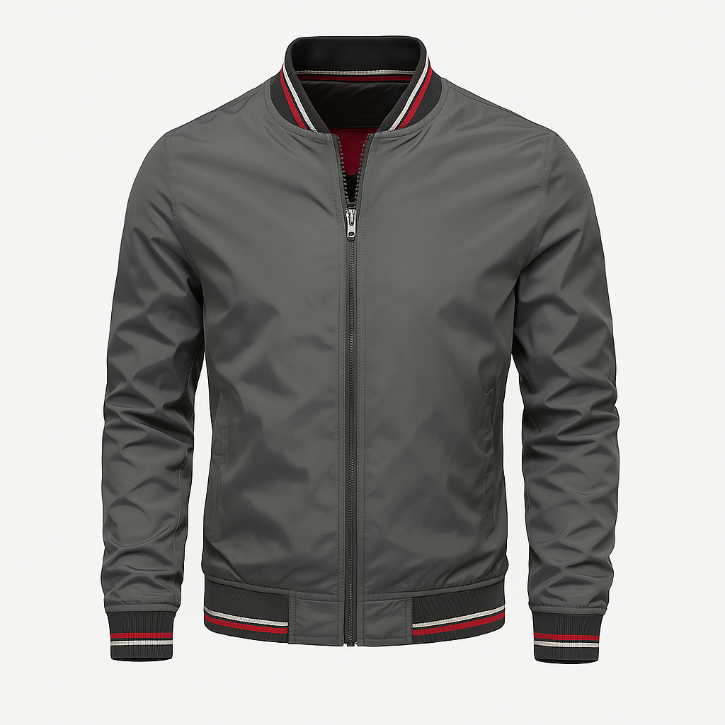 Herre Sommerjakke Sporty Stil Med Ribbet Krave 8