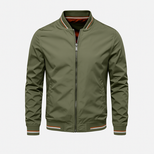Herre Sommerjakke Sporty Stil Med Ribbet Krave 9
