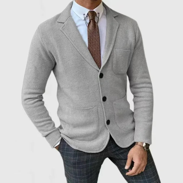 Herre Strik Blazer Klassisk Stil 1