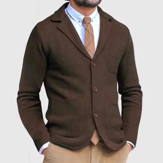 Herre Strik Blazer Klassisk Stil 6