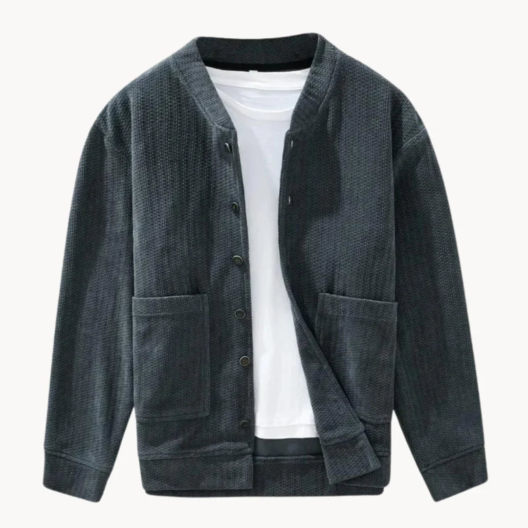 Herre Strikket Cardigan med Unik Struktur 1