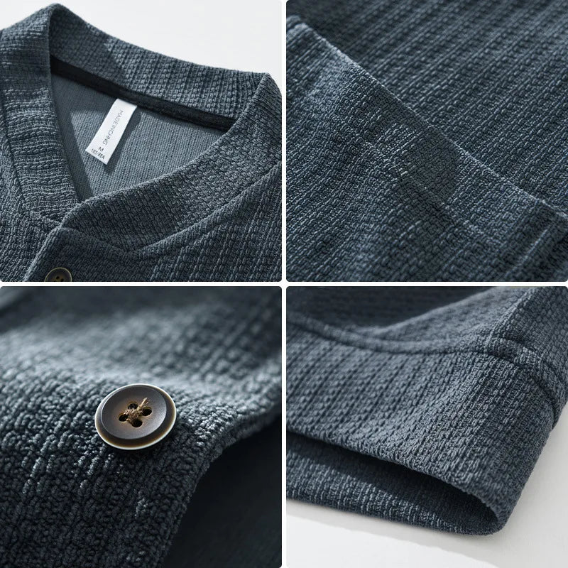 Herre Strikket Cardigan med Unik Struktur 6