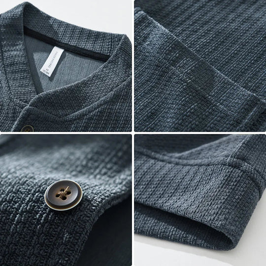 Herre Strikket Cardigan med Unik Struktur 6