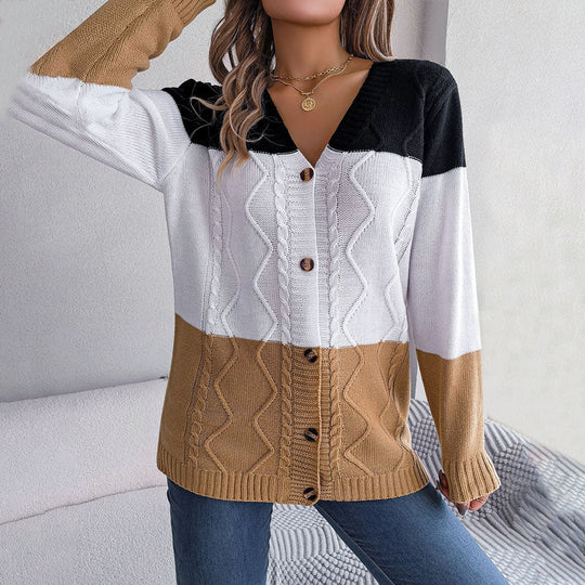 Herre Strikket Sweater med V-ring Knapper 4
