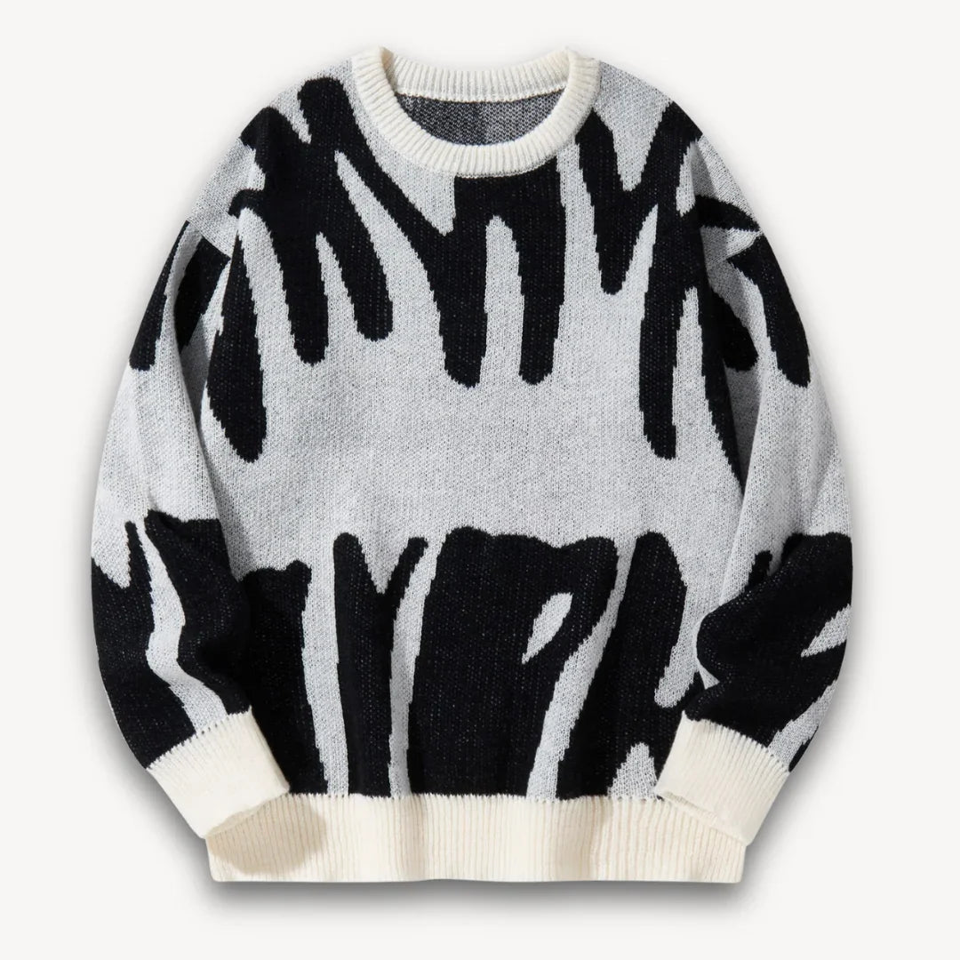 Herre Striktrøje Grafisk Crewneck 6