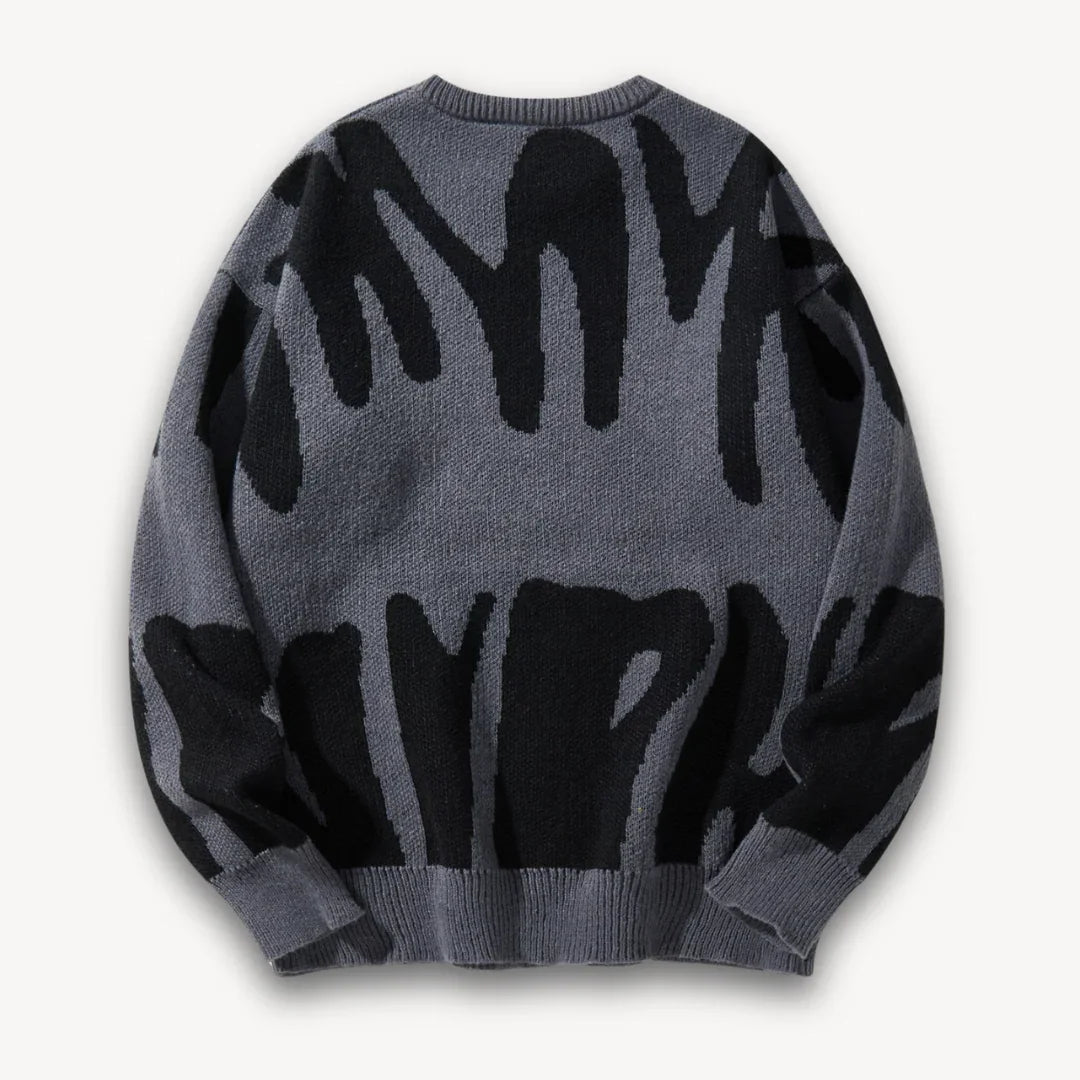 Herre Striktrøje Grafisk Crewneck 8