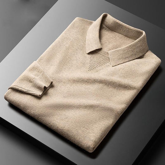 Herre Sweater Polo Tætsiddende Rund Hals Design 1