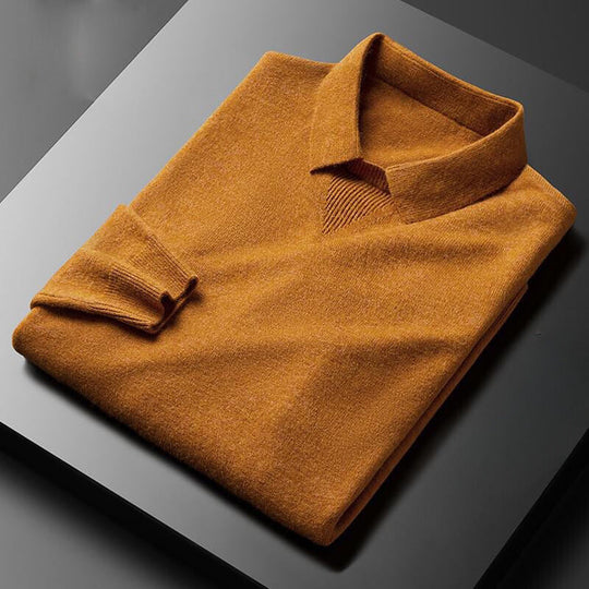 Herre Sweater Polo Tætsiddende Rund Hals Design 4