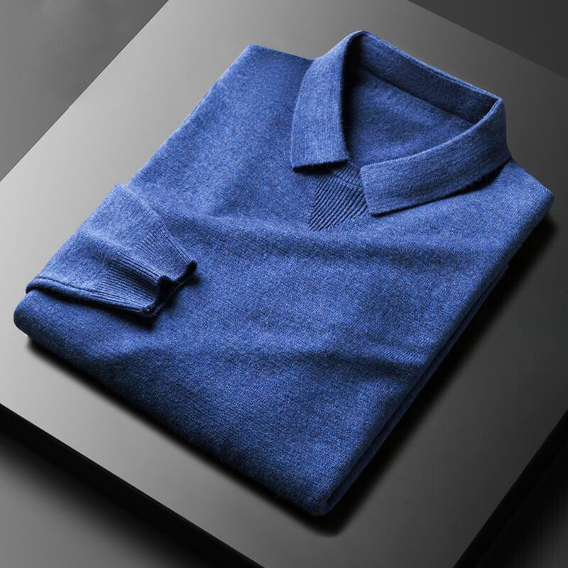 Herre Sweater Polo Tætsiddende Rund Hals Design 5